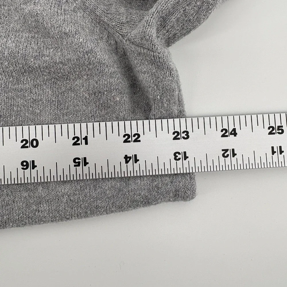 LL Bean Mens Gray Cotton Cashmere V-Neck Sweater Size Large L-REG 274603